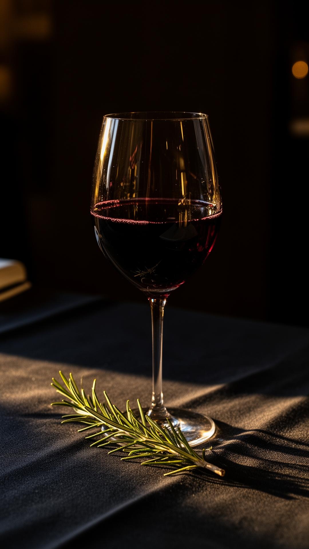 Taça de vinho tinto da casa